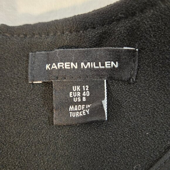 KAREN MILLEN Elevated Basic Black Structured Crepe Maxi Dress Size 8 LIKE NEW! - Picture 11 of 16